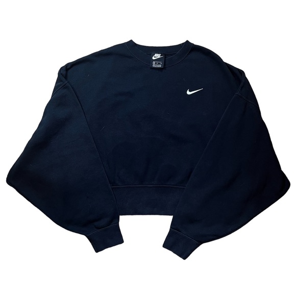 Nike Tops - Nike Embroidered Oversized Cropped Crewneck